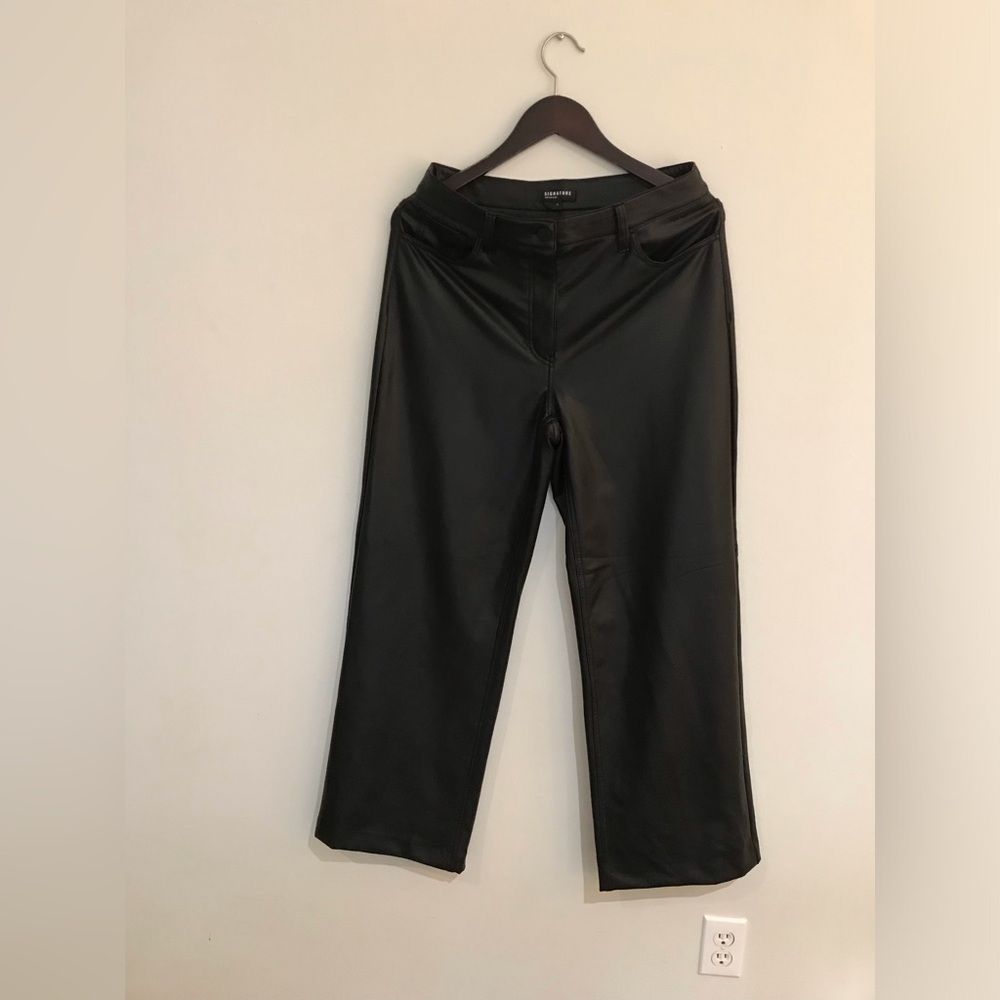 Faux leather trousers
